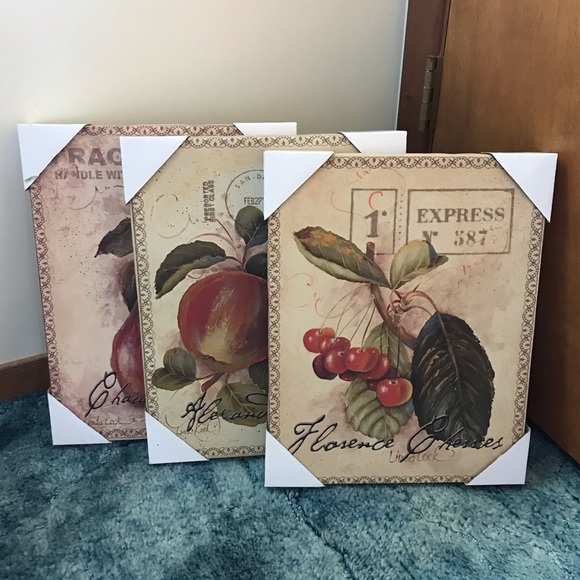 QVC Other - BRAND NEW! Set of 3 Fruit Canvases